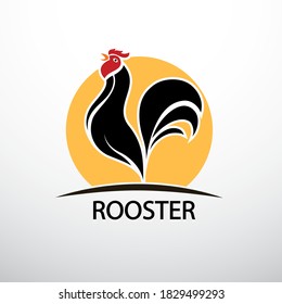 Rooster and cock hand drawn sketch on white background , vector illustration