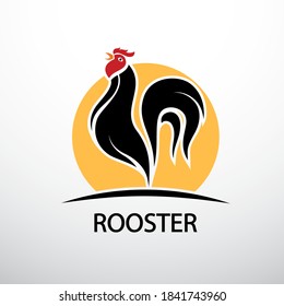 Rooster and cock hand drawn sketch on white background , vector illustration