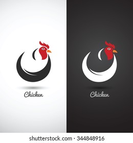 Rooster and cock hand drawn sketch on white background , vector illustration