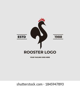 rooster cock logo vector icon