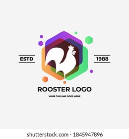 rooster cock logo vector icon