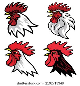 Rooster Cock Mascot Logo Premium Design Pack Collection Vector Set Cartoon Illustration