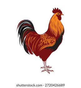 Galo galo imagem vetorial, ilustração galo colorido em fundo branco.