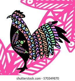 Rooster color abstraction