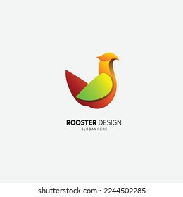 rooster color design vector gradient colorful logo