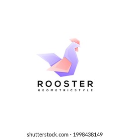 rooster colorful logo design ilustration 