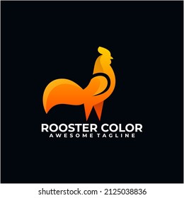 Rooster colorful logo design vector modern color