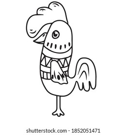 Roster-Farbbuch.Vektorgrafik von Kindern auf weißem, isoliertem Hintergrund. für Banner, Postkarten und Aufkleber