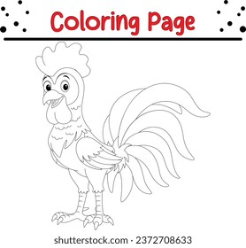 Rooster coloring page for children.