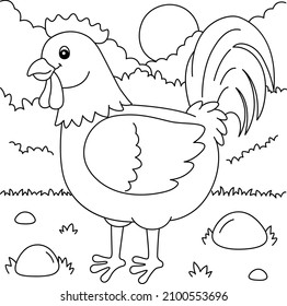 Rooster Coloring Page for Kids
