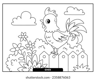 Rooster coloring pages for kids