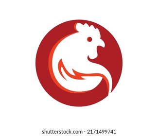 Rooster combinado con símbolo de círculo