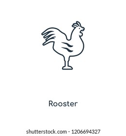 Rooster concept line icon. Linear Rooster concept outline symbol design. This simple element illustration can be used for web and mobile UI/UX.