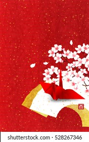 Rooster crane greeting card background
