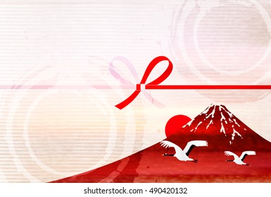 Rooster crane New Year's card background