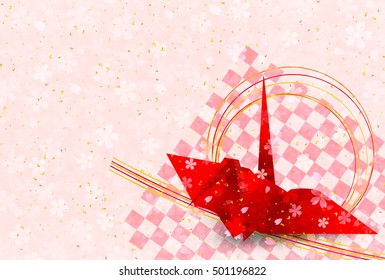 Rooster crane New Year's card background