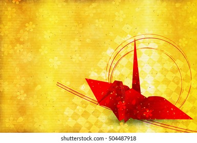 Rooster crane New Year's card background