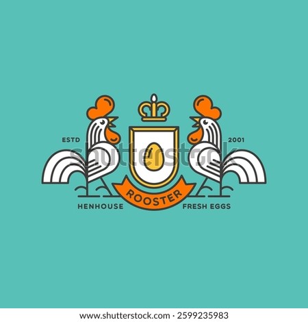 Rooster crest logo design template. Vector illustration.