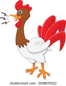 caricatura de un gallo de fondo blanco