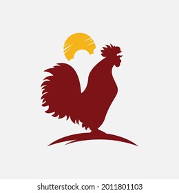 Rooster Crowing design vector illustration