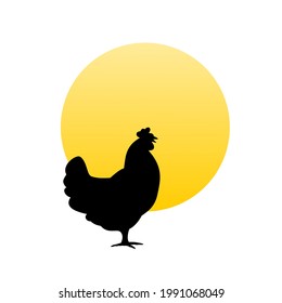 rooster crowing in the morning icons vector.