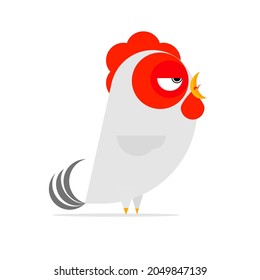 The rooster crowning. The chicken cartoon.