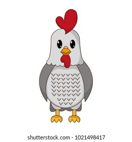 rooster cute farm animal character