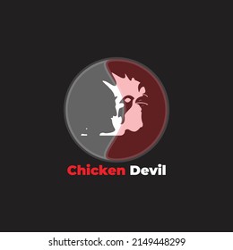 rooster and devil vector logo