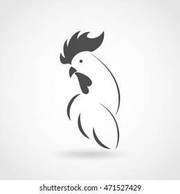 Rooster drawing in logo style - the symbol of the chinees new year.