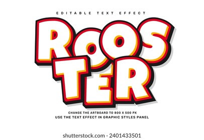 Rooster editable text effect template