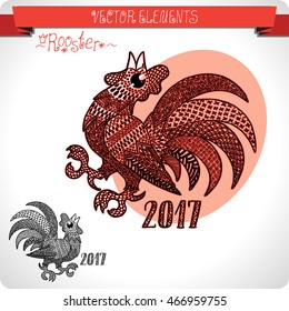 Rooster. Elements for design. Vector.