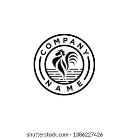 rooster emblem logo black white