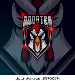 Rooster E-sport logo design template