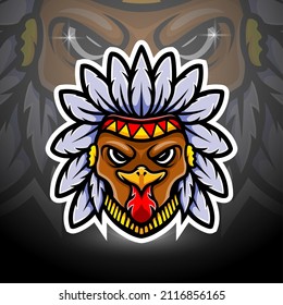 Rooster esport logo mascot design