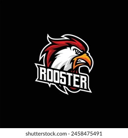 rooster esport mascot design logo