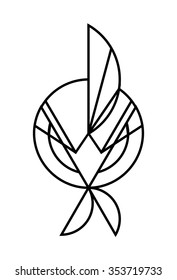The rooster face mask on a white background