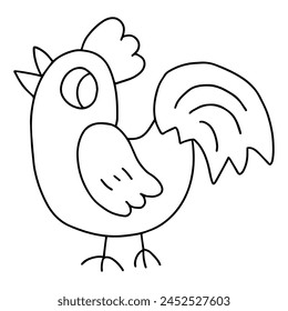 rooster facing left with its wattle hanging below its beak