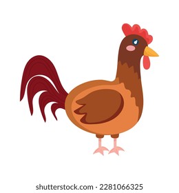 Rooster farm animal icon isolated