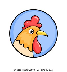 Rooster Farm Animal Mascot Cartoon Illustration Vector