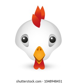 Rooster Farm Animals Emoji Illustration Face Vector Design Art