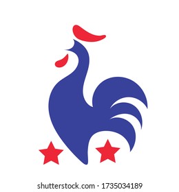 rooster farm bird hand draw style icon vector illustration design