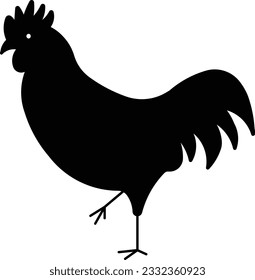 rooster farm chicken bird animal Glyph eps