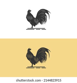 rooster farm logo template in white background