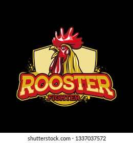rooster fighter esport logo on black background
