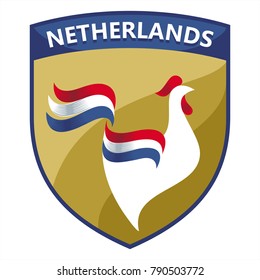 Rooster, the flag of the Netherlands, the Emblem, illustration, vector