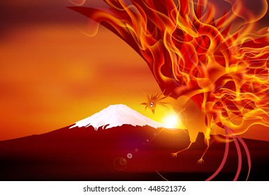 Rooster flame New Year's card background