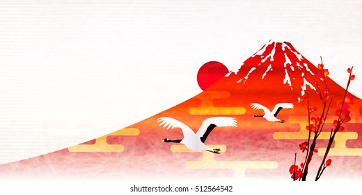 Rooster Fuji New Year background