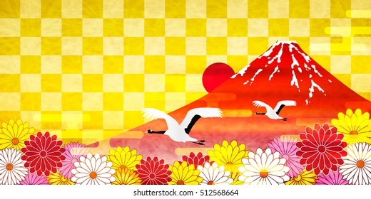 Rooster Fuji New Year background