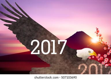 Rooster Fuji New Year's card background