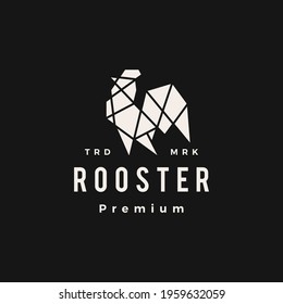 rooster geometric hipster vintage logo vector icon illustration